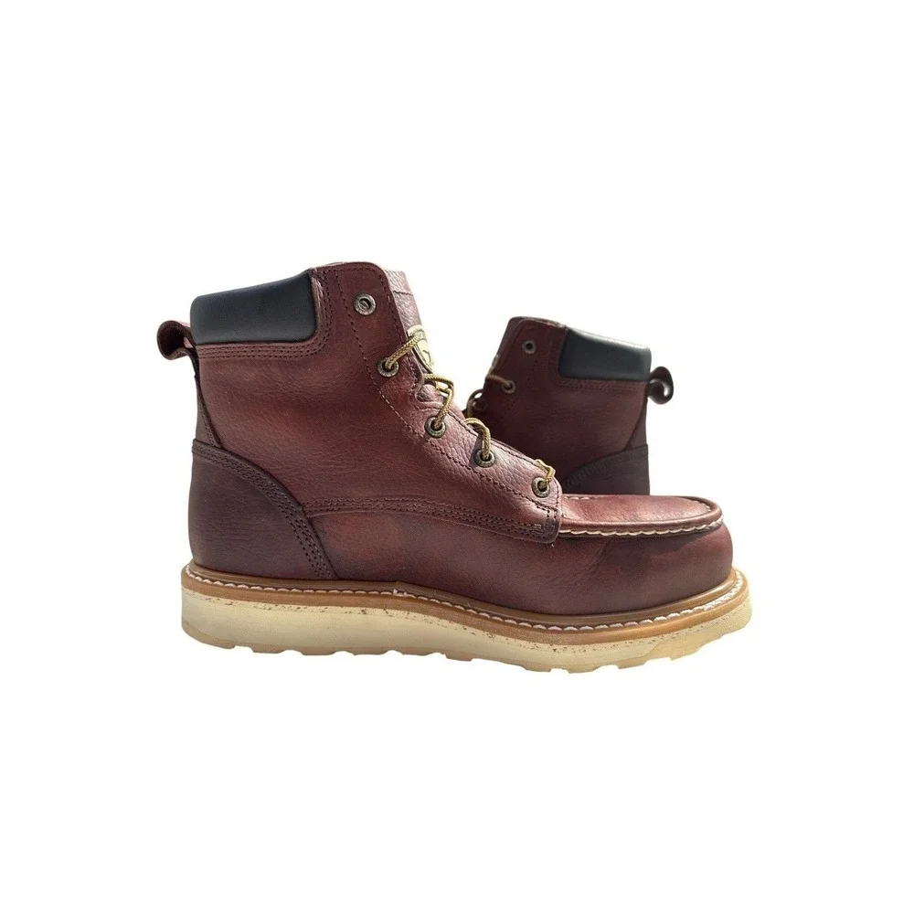 Irish Setter Ashby 83606 Mens‎ 9.5 D Brown Leather Moc Toe Wedge Work Boots